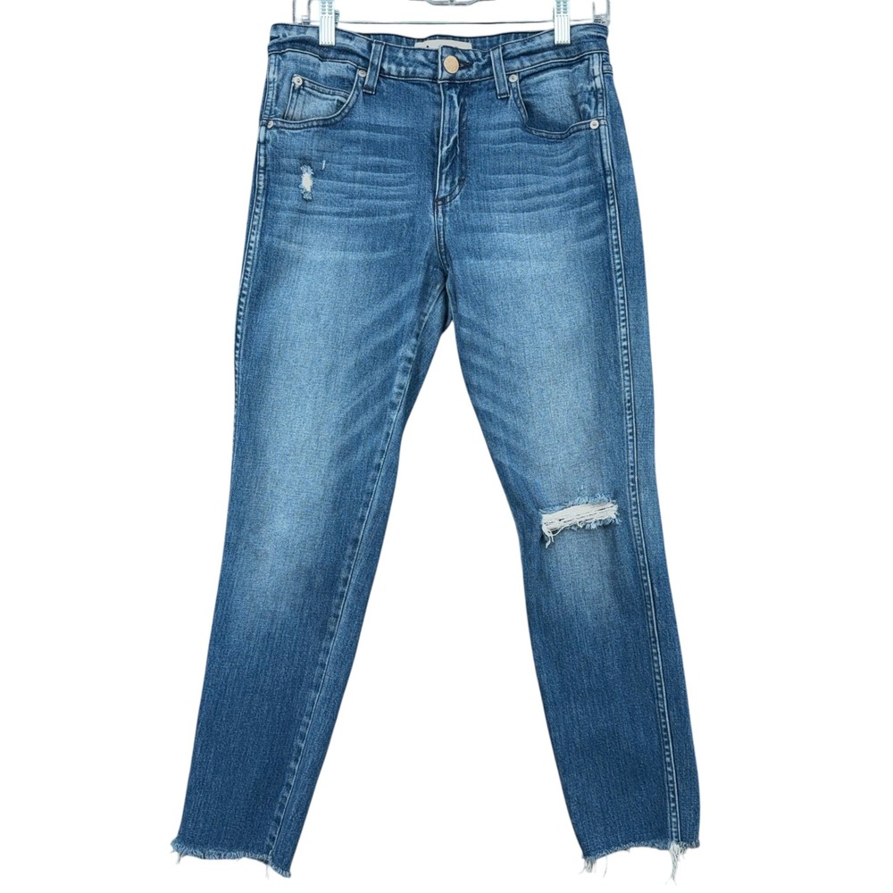 AMO Stix Crop Women 30 Cotton Elastane Blue Night Owl Destroy Jeans